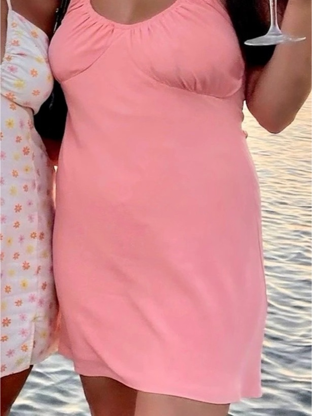 Abercrombie & Fitch Halter Ruched Mini Dress Pink Size Small